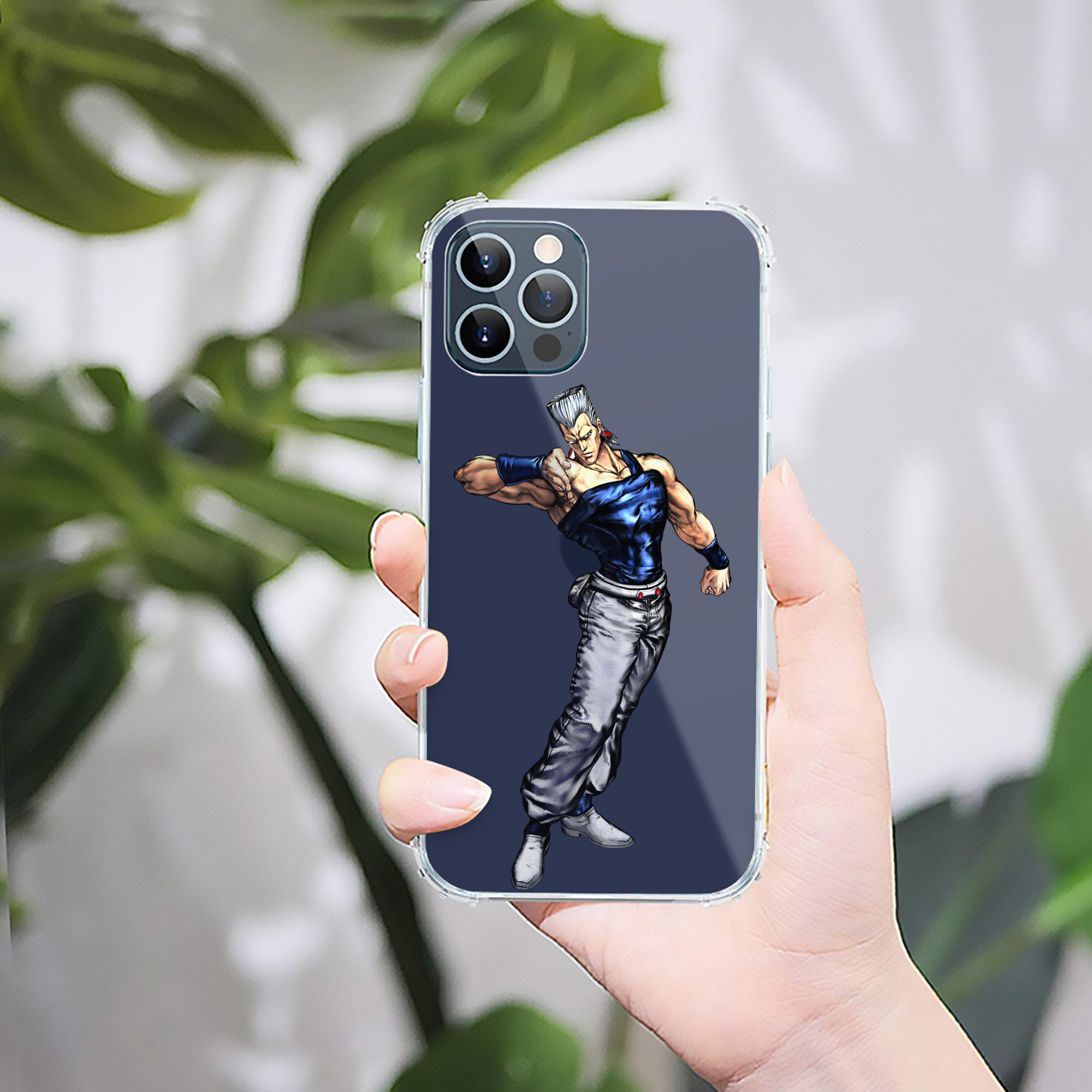 （画像用） ジョジョの奇妙な冒険 ジャン＝ピエール?ポルナレフ JoJo's Bizarre Adventure Jan Pierre Polnareff 【iPhone 12シリーズ対応】透明スマホケース（クリアソフトケース）